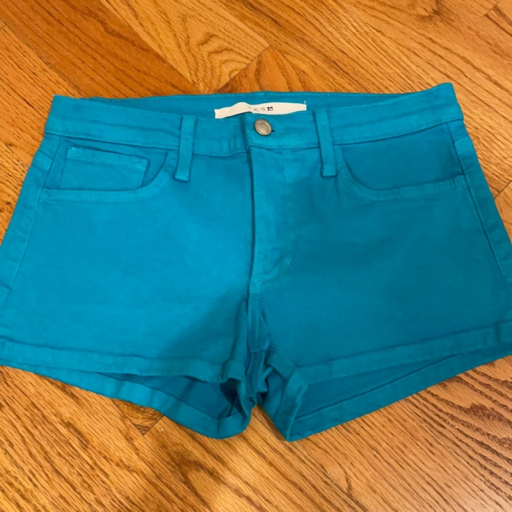 Turquoise Joe’s Jeans denim shorts